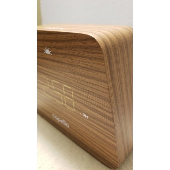 Capello Modern Mantle Clock Dual Alarm Woodgrain Finish LED Display NOB - Picture 3 of 6